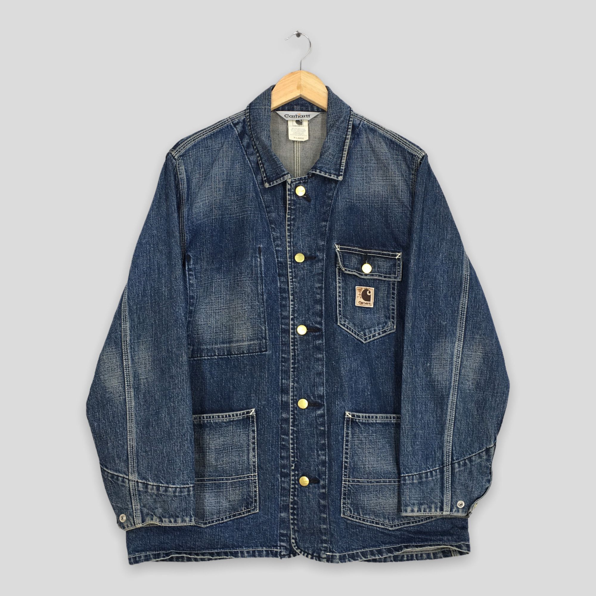 Carhartt Vintage 90's Carhartt Denim Chore Workwear Jacket XLarge Size US XL / EU 56 / 4 - 1 Thumbnail