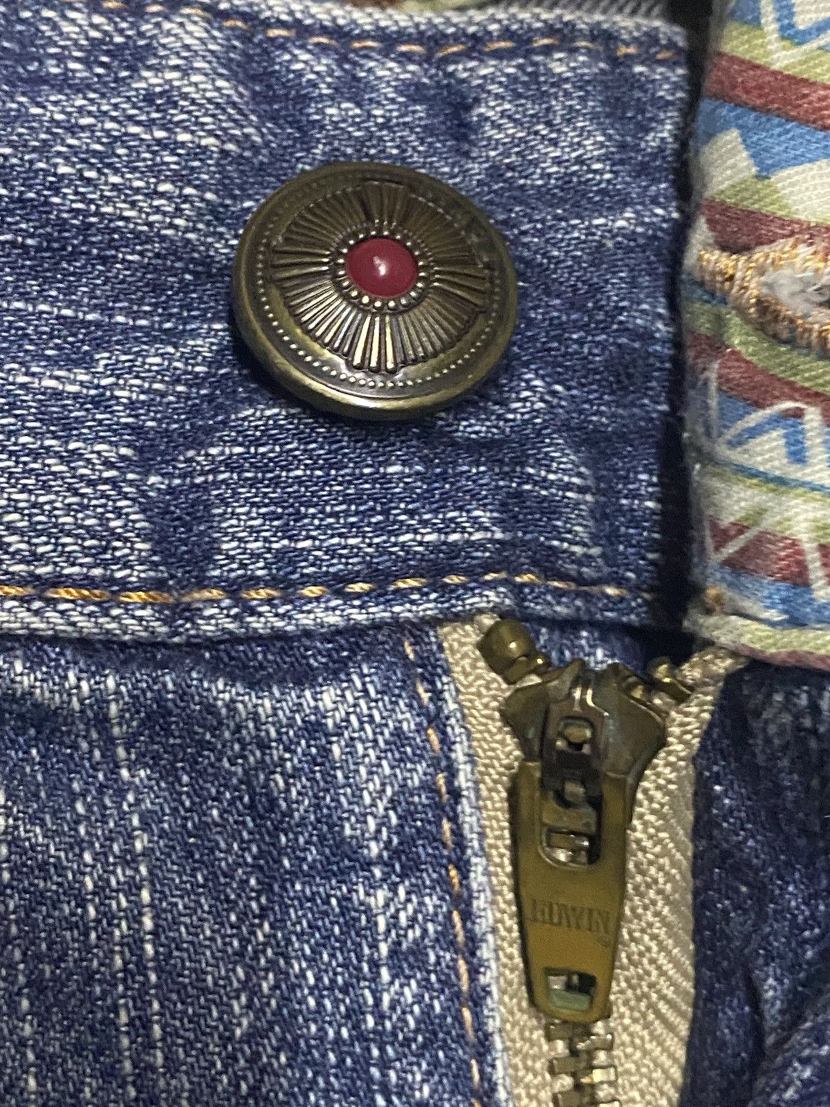 Junya Watanabe Vintage Edwin XVS Faded Wash Thunder Buckle Back Distressed Size US 37 - 9 Thumbnail