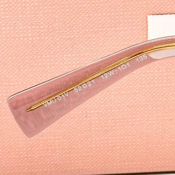 Miu Miu NEW MIU MIU MU01VV 12W1O1 PINK CLEAR WOMEN EYEGLASSES MIU MI Size ONE SIZE - 8 Thumbnail