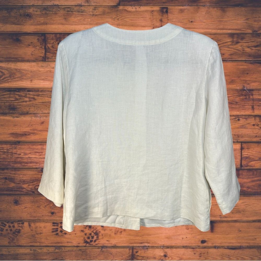Other JM Collection White Linen Button Front Shacket Shirt Jacket Size M / US 6-8 / IT 42-44 - 2 Thumbnail