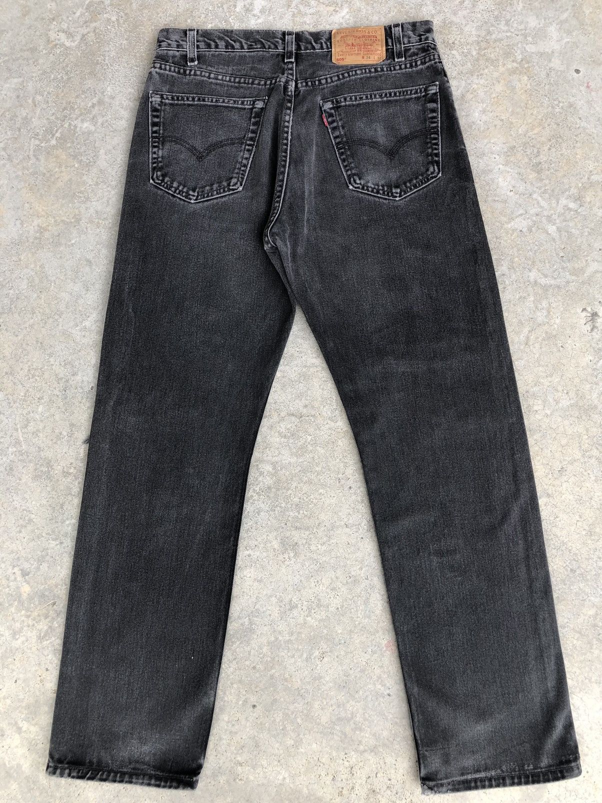 If Six Was Nine Vintage Levis 505 Patchwork Distressed Jeans Size US 33 - 2 Thumbnail