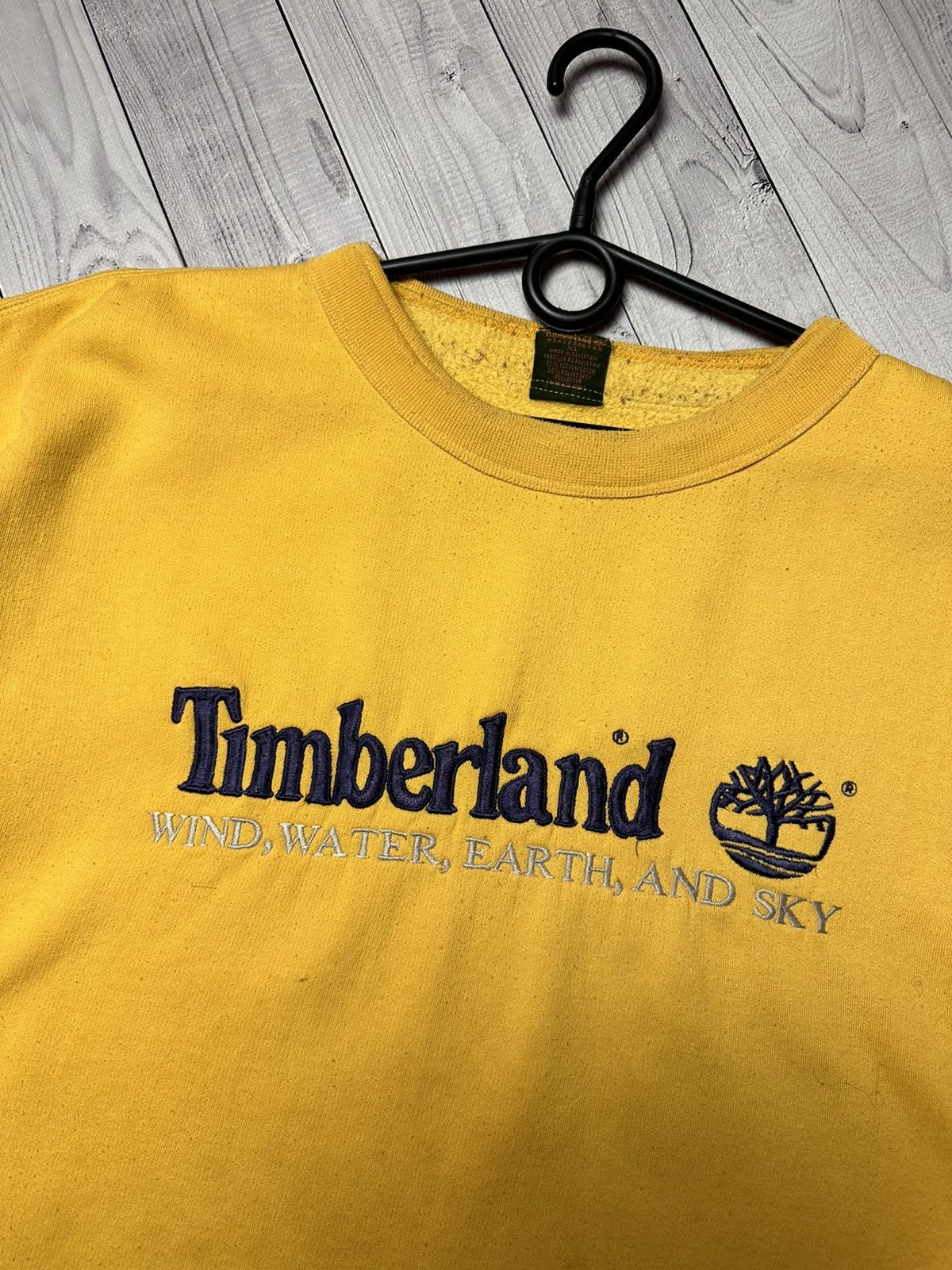 Timberland × Vintage Vintage Timberland sweatshirt big logo yellow size Xl Size US XL / EU 56 / 4 - 3 Thumbnail