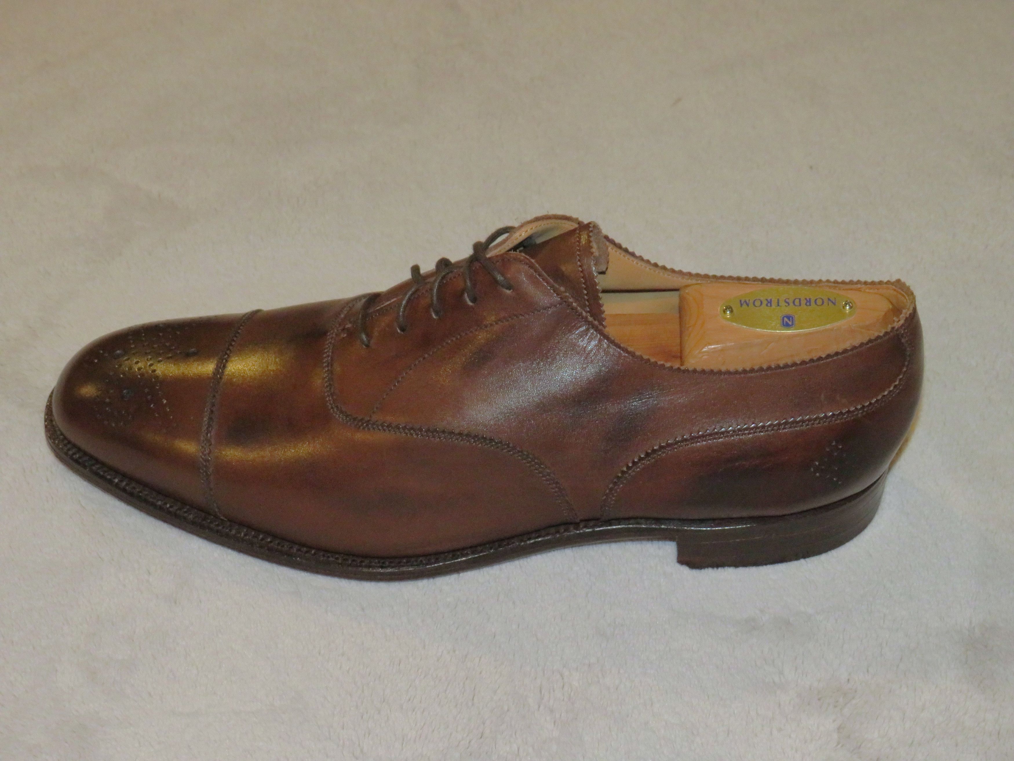 Edward Green × Paul Stuart Deadstock Dark Oak Antique Medallio Oxfords 8.5D NWT NOS Size US 8.5 / EU 41-42 - 4 Thumbnail
