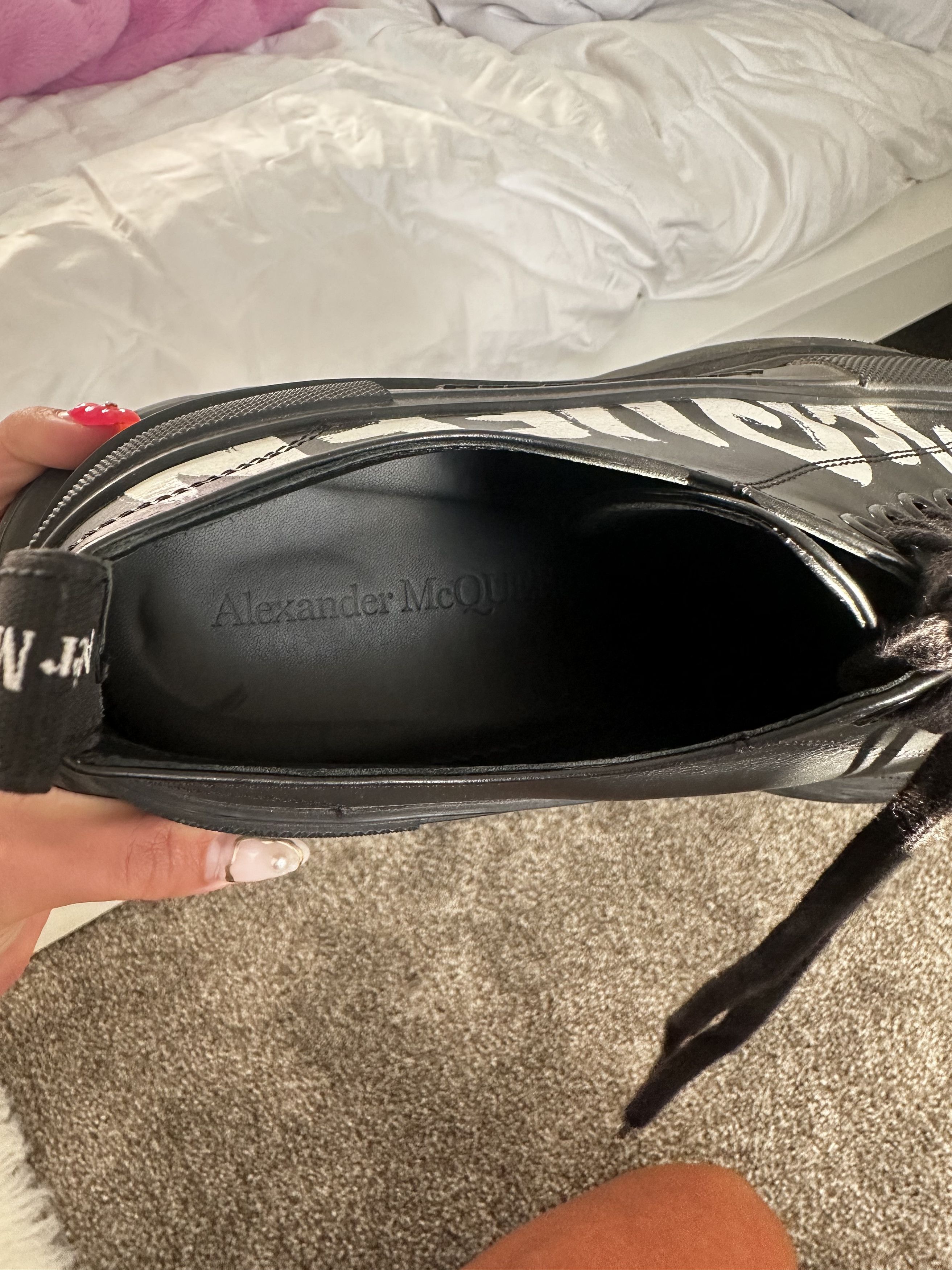 Alexander McQueen Alexander McQueen Tread Slick Lace-Up 'Graffiti Logo -Black' Size US 9 / EU 42 - 3 Thumbnail