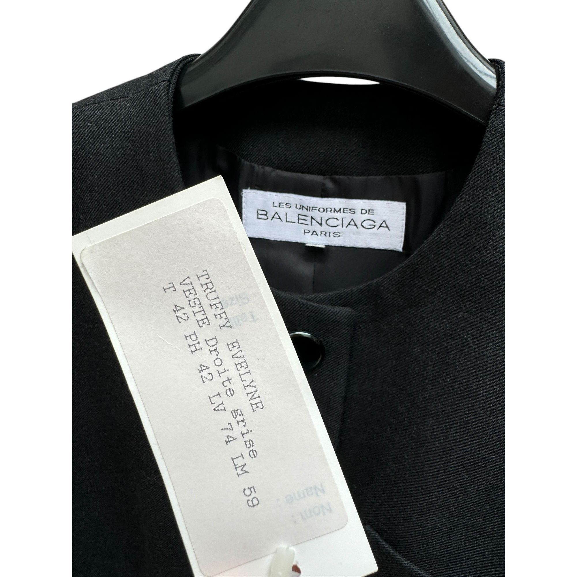 Balenciaga Dark Grey Straight Fit Wool Blend Jacket Size L / US 10 / IT 46 - 8 Thumbnail