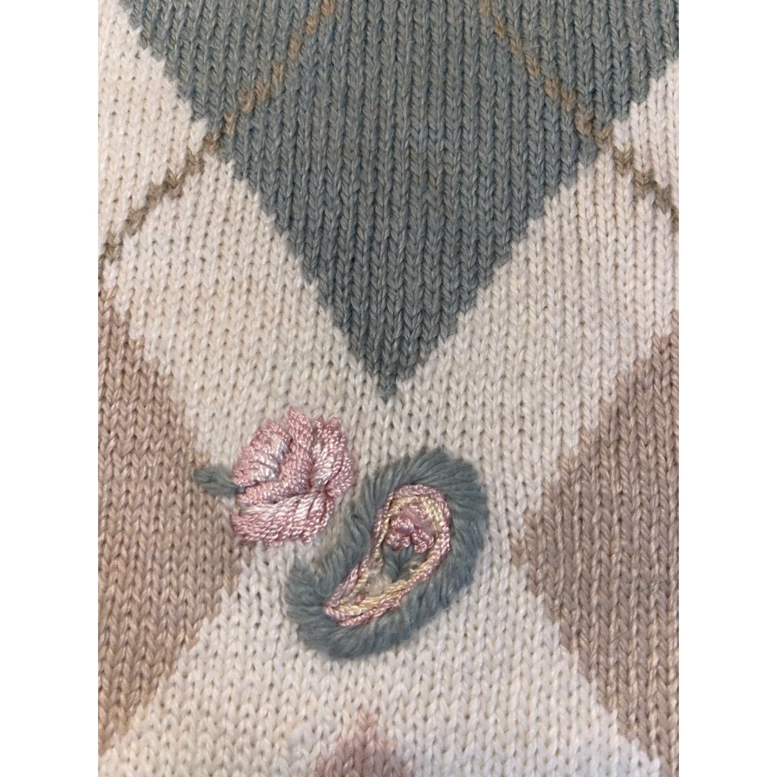 Jantzen VTG Hand Embroidered Jantzen Classics Floral Sweater Cottage Granny Core Sz L Size L / US 10 / IT 46 - 7 Thumbnail