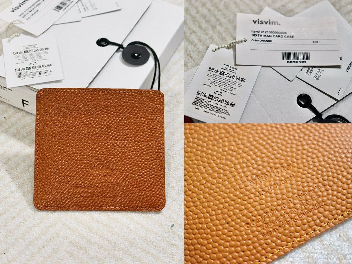 image of Visvim 21Ss Sixth Man Card Case in Orange, Men's