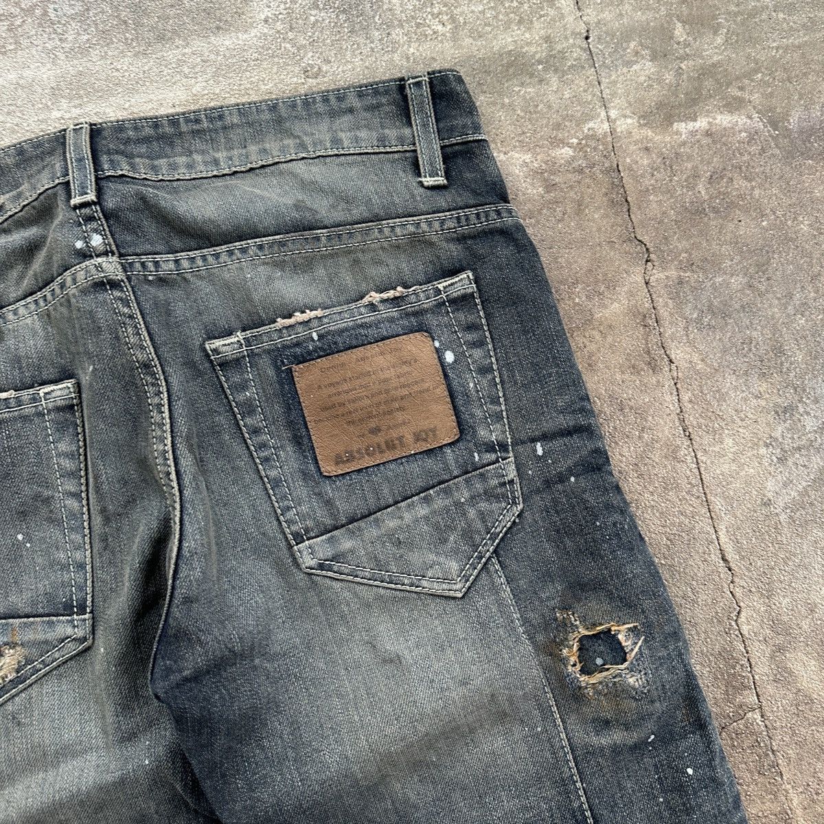 Absolut Joy Absolut Joy Dirty Wash Distressed Slim Fit Denim Gucci Size US 30 / EU 46 - 11 Thumbnail