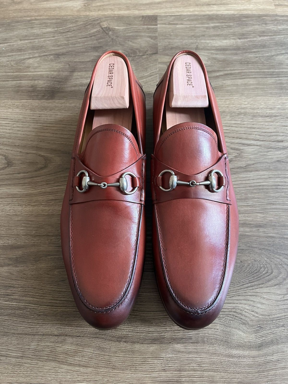 Gucci Horsebit Loafers Brown Silver Size 9.5
