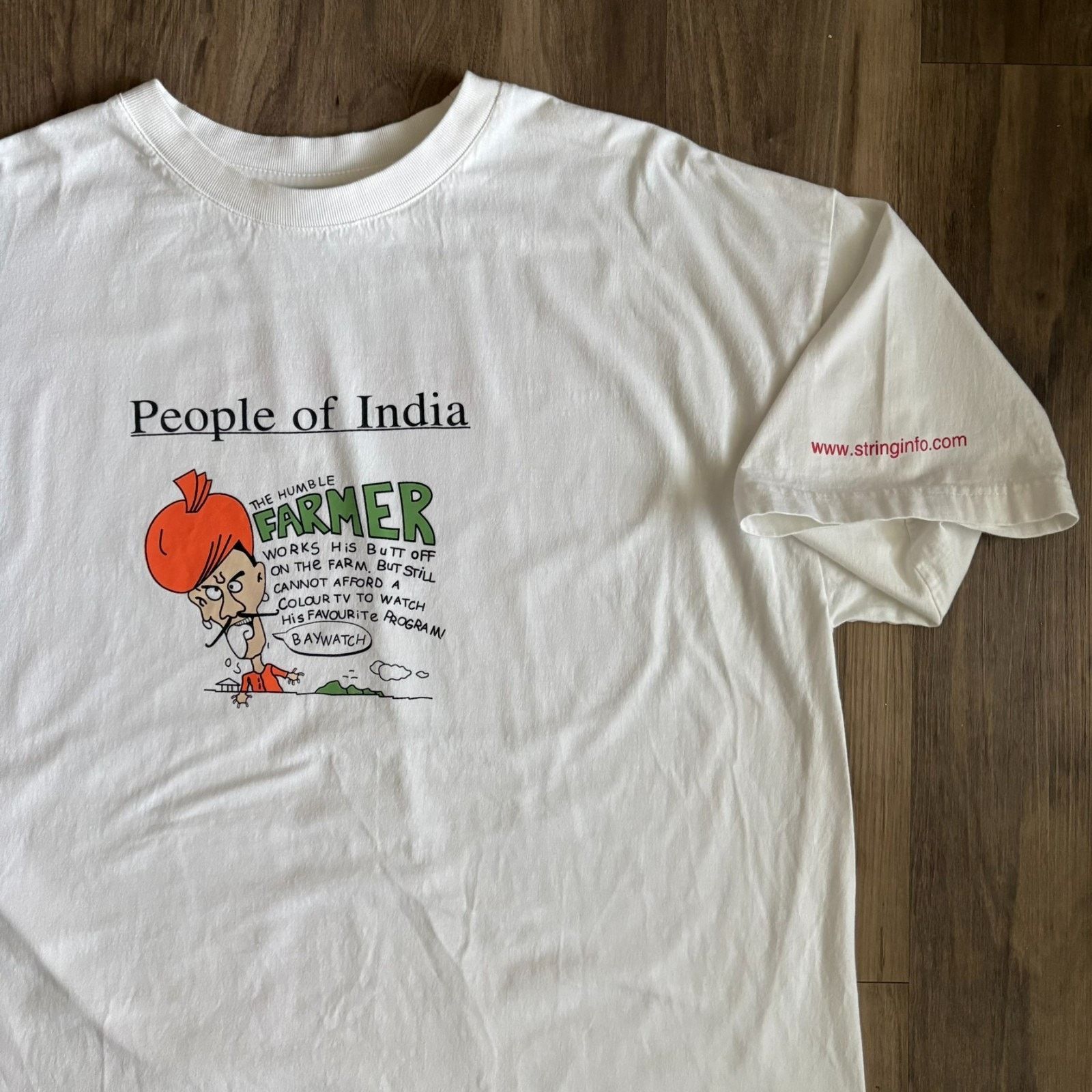 Vintage Vintage String Info India T-Shirt Men's Size XL White Rare Size US XL / EU 56 / 4 - 2 Thumbnail