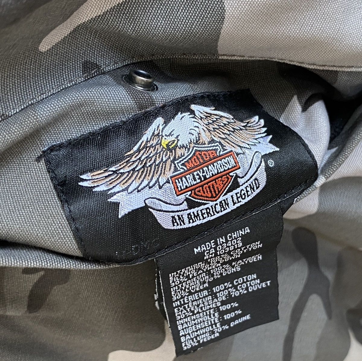 Harley Davidson Vintage Harley Davidson Camouflage Reversible Jacket 1990s Size US S / EU 44-46 / 1 - 11 Thumbnail