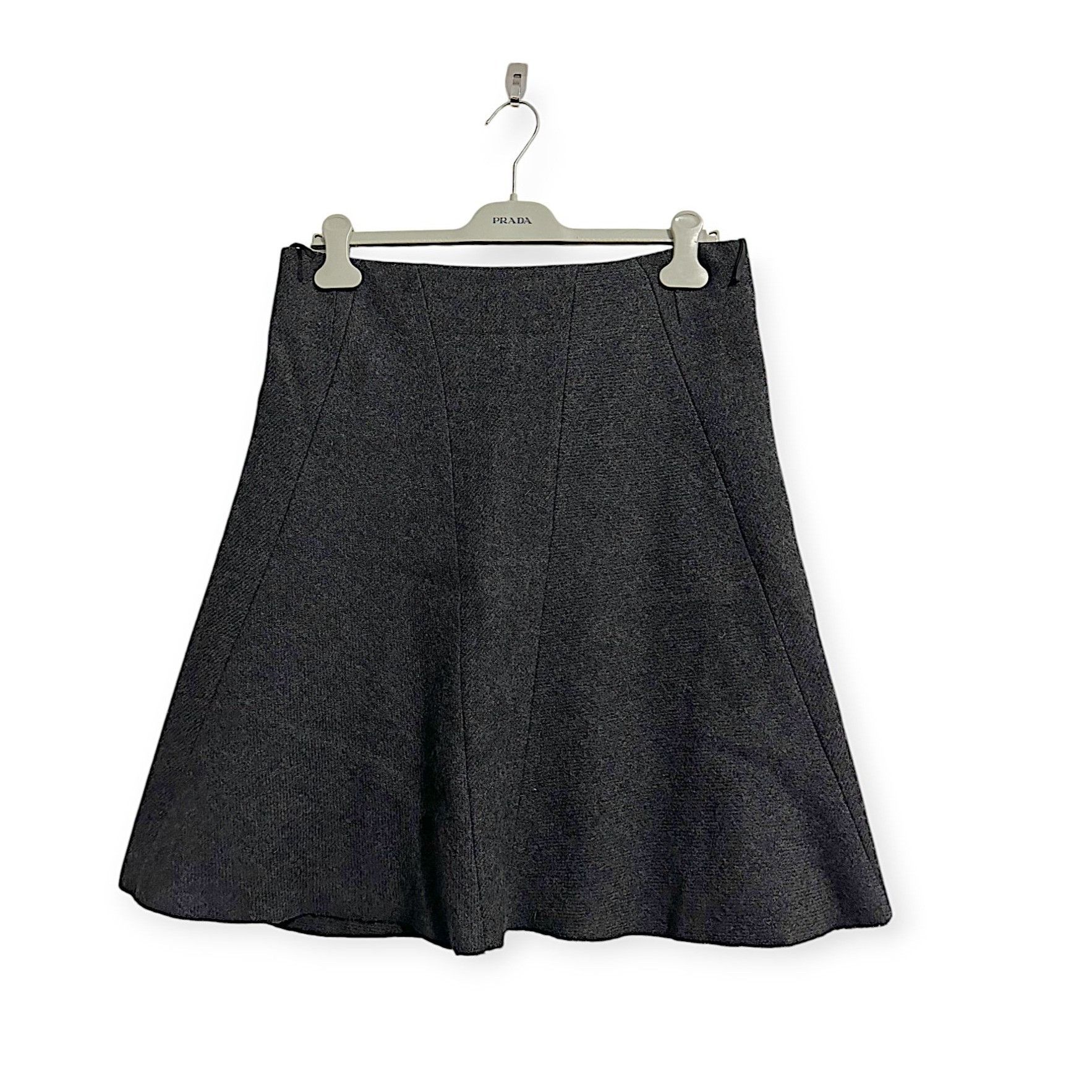 Prada Prada Gray Wool A line skirt, Size 46 Italy/L Size 32" / US 10 / IT 46 - 1 Thumbnail