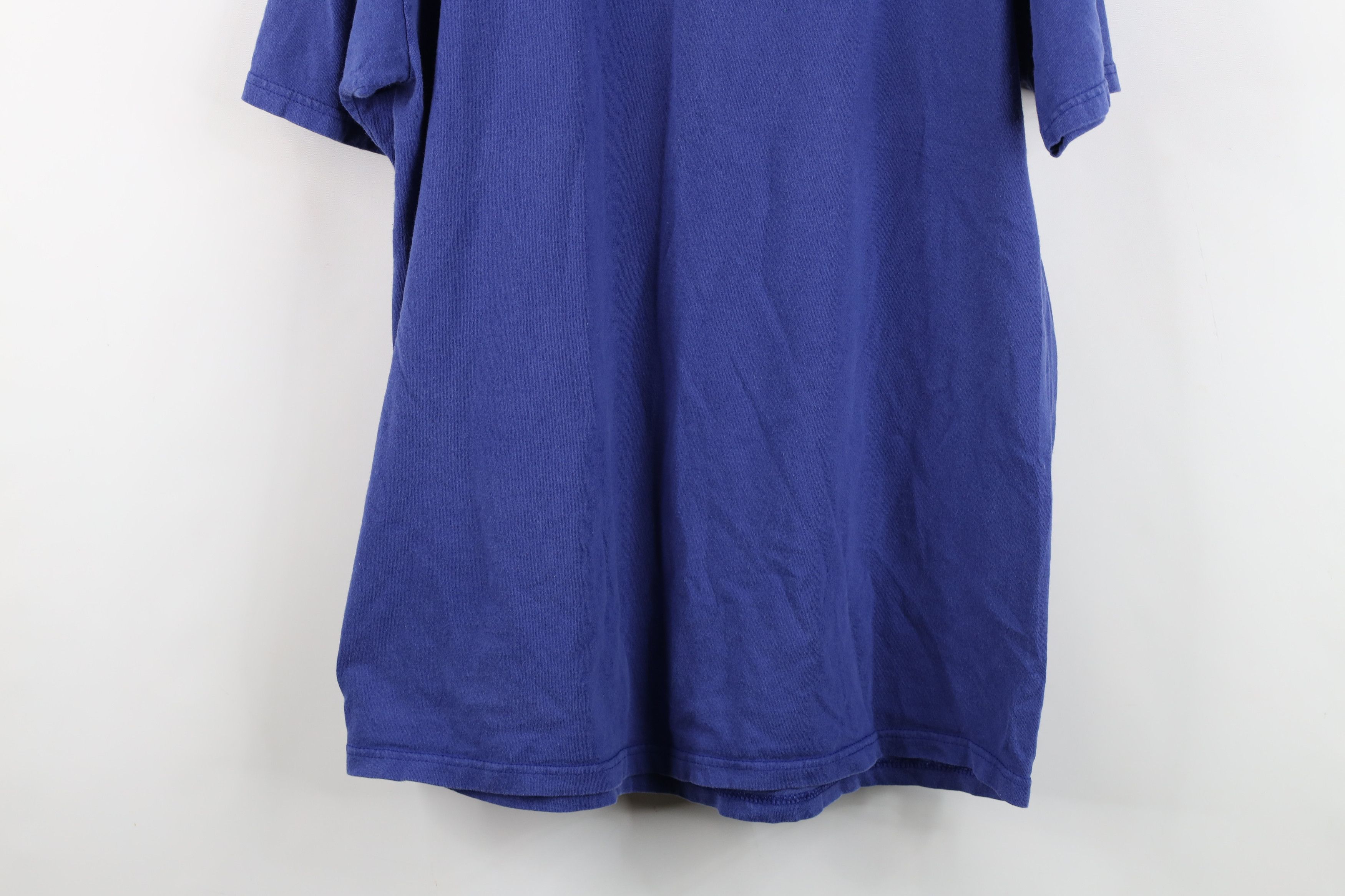 Vintage Vintage 90s Streetwear Blank Heavyweight Cotton T-Shirt Blue Size US XL / EU 56 / 4 - 13 Thumbnail