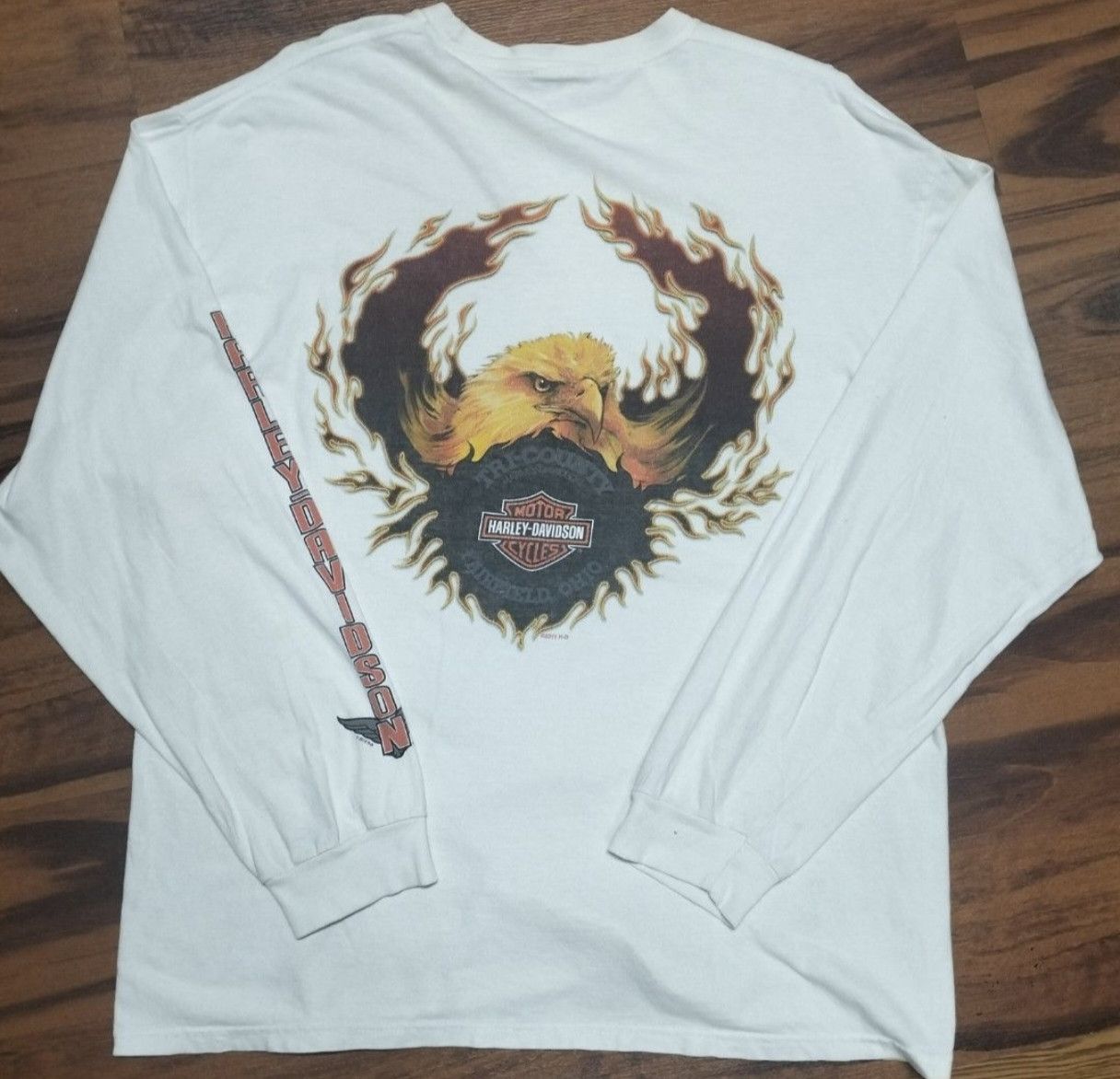 Harley Davidson Flame Eagle long sleeve vintage crewneck Size US XL / EU 56 / 4 - 1 Thumbnail