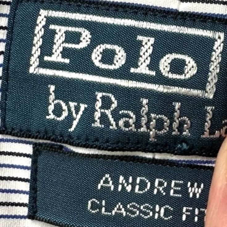 Polo Ralph Lauren Polo Ralph Lauren Shirt Men 16 Classic Fit Blue Striped Button-Up Long Sleeve Non-Iron Casual Workwear Size 42R - 6 Thumbnail