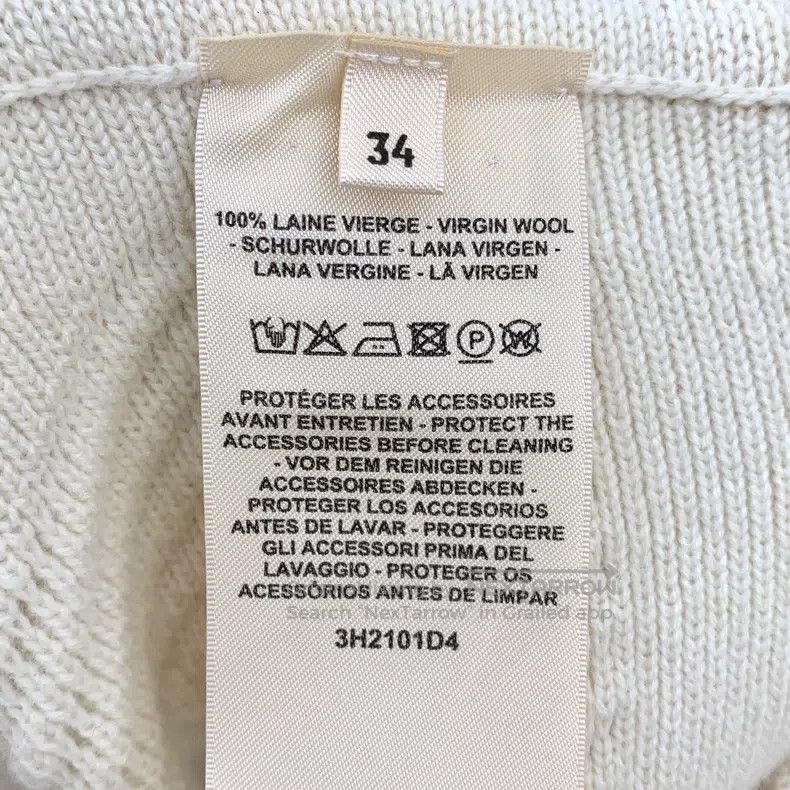 Hermes Hermes Beige Diamond Knit Wool Zip-Up Sweater Jacket Size XXS / US 00 / IT 34 - 8 Thumbnail