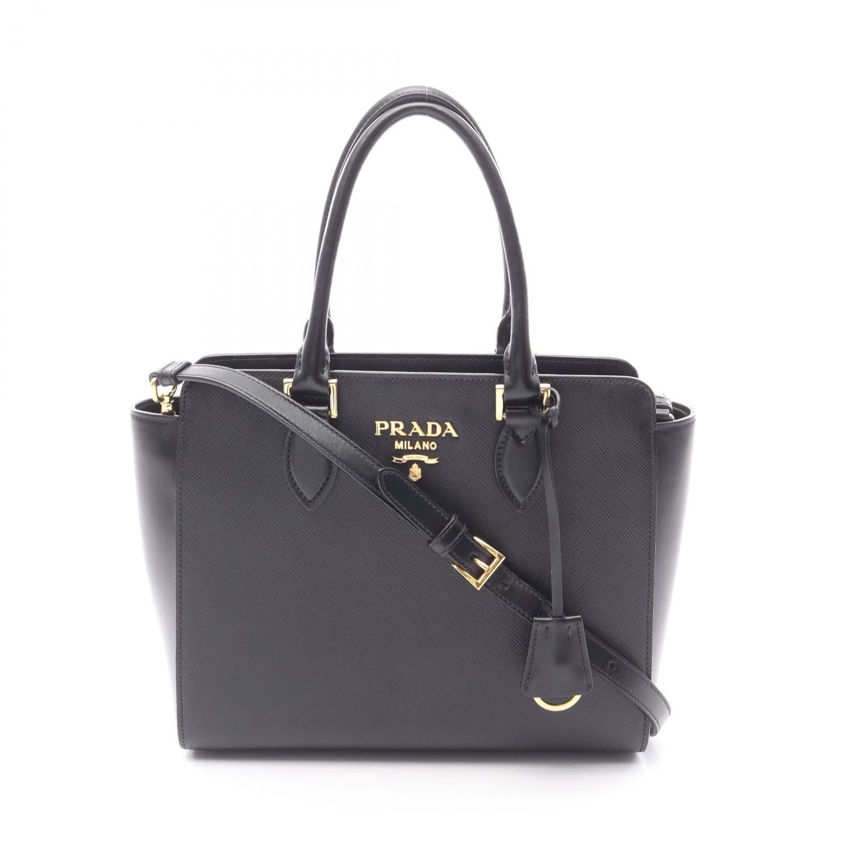 Prada Prada Handbag Shoulder Bag 2 Way Bag Saffiano Lux Nero Black 