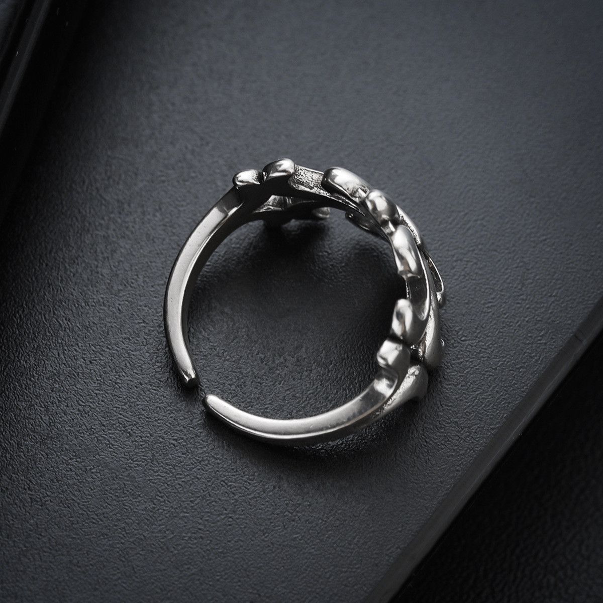 Jewelry Men's Vintage Open Adjustable Ring with Cross Design Size ONE SIZE - 3 Thumbnail