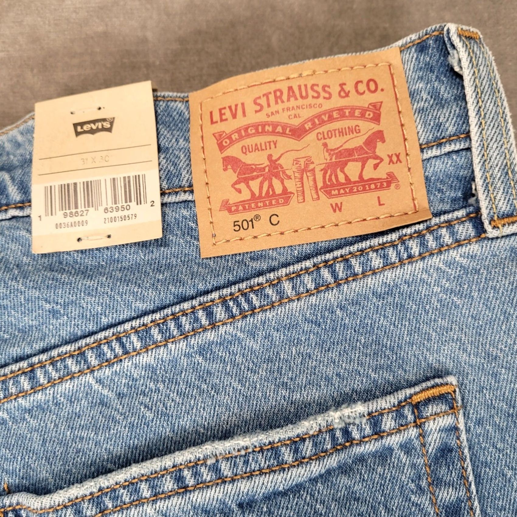 Levi's Womens Levis 501 Jeans 31x30 Light Blue High Rise Stretch Straight Leg NEW Size 24" / US 00 / IT 34 - 6 Thumbnail