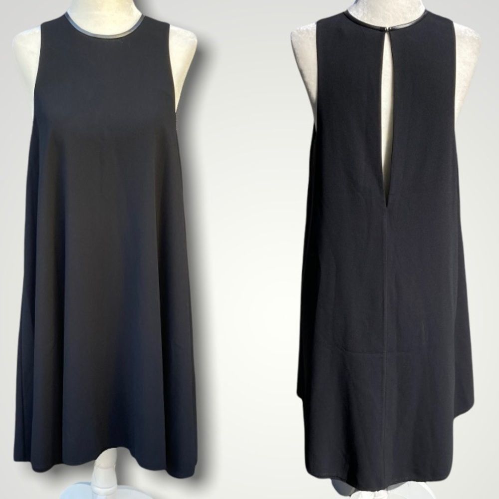 T by Alexander Wang T Alexander Wang Leather Trimmed Crepe Melange Trapeze Raw C Size XS / US 0-2 / IT 36-38 - 5 Thumbnail