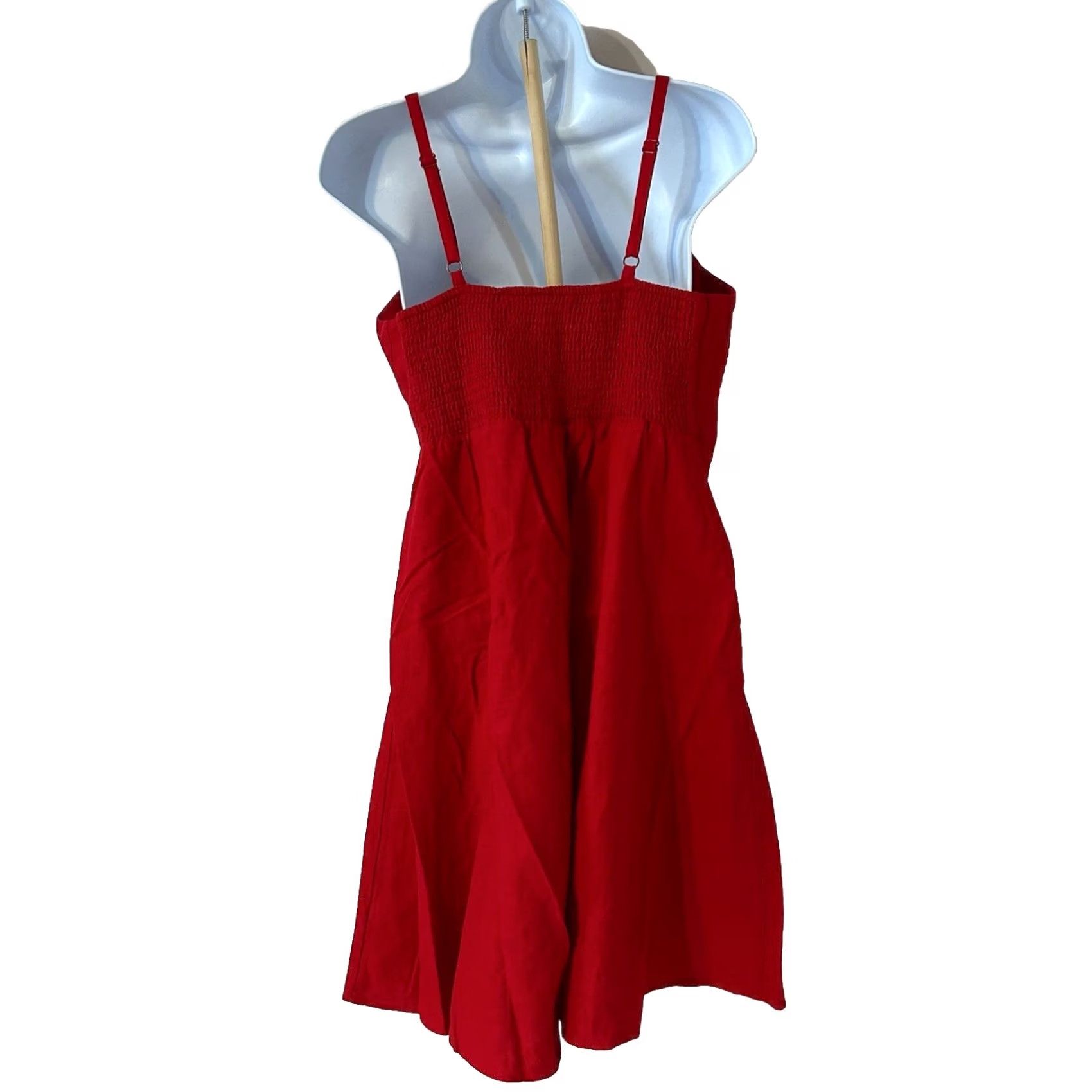 Old Navy Old Navy Linen Blend Cami Dress - Red, S, Knee Length, Sleeveless Size S / US 4 / IT 40 - 2 Thumbnail