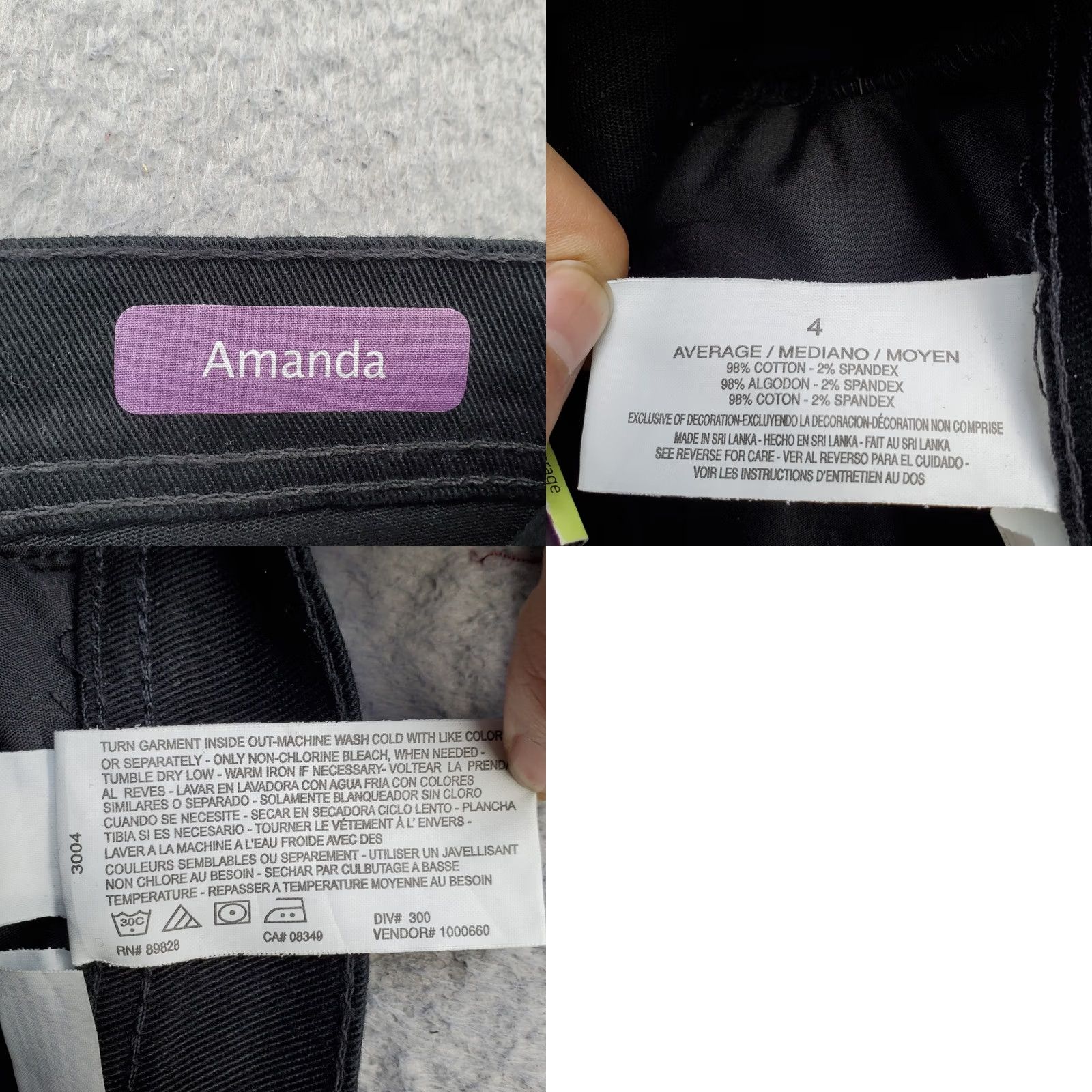 Gloria Vanderbilt Gloria Vanderbilt Amanda Jeans Womens Size 4 Black Stretch Classic Fit Tapered Leg Denim 5-Pocket Women's Jeans Size 27" / US 4 / IT 40 - 8 Thumbnail