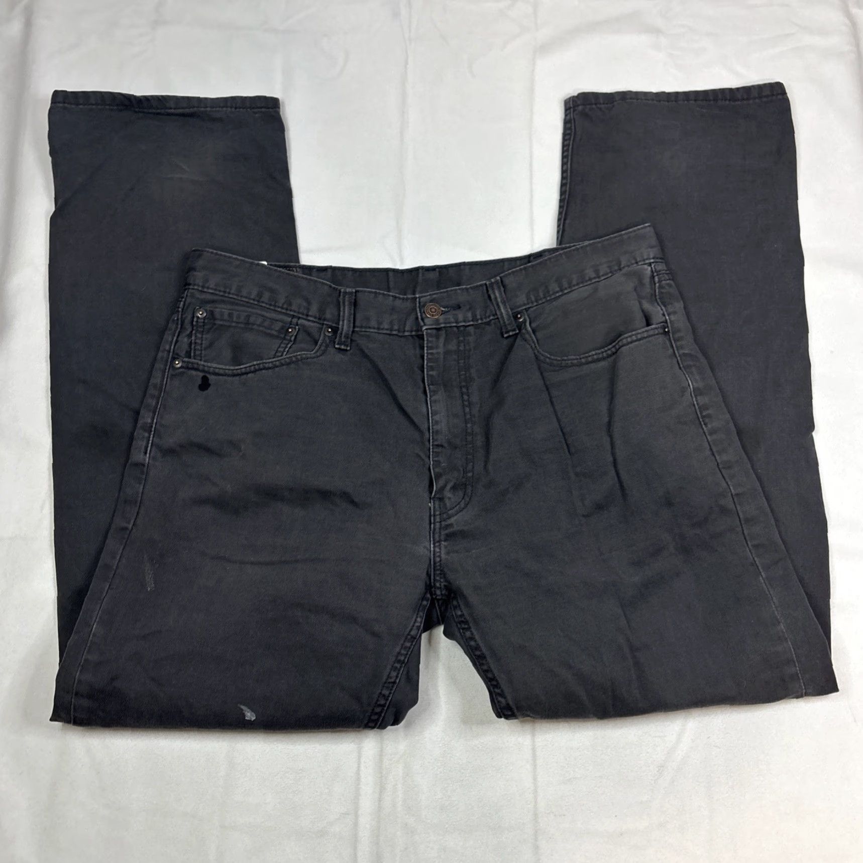 Levi's Levi's Jeans Pants Men 38W 34L Dark Gray White Tab Regular 505 Straight Denim Jeans Mens Size US 38 / EU 54 - 4 Thumbnail