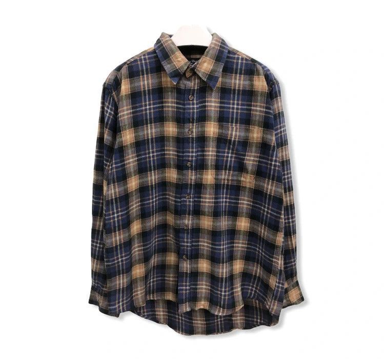 image of Aqua Blue Plaid Tartan Flannel Shirt, Men's (Size Medium)