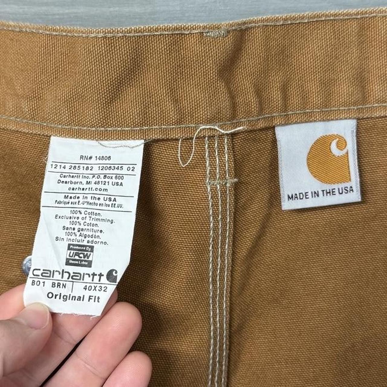 Carhartt Carhartt B01 BRN Double Knee Canvas Work Pants Tan 40 x 32 Size US 40 / EU 56 - 4 Thumbnail