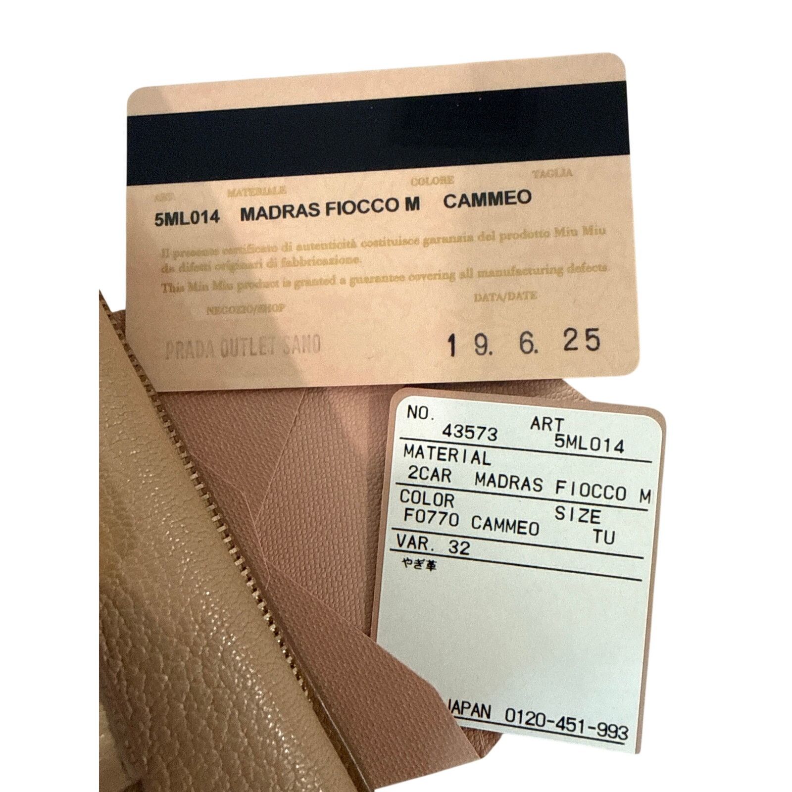Miu Miu Miu Miu Madras Fiocco Walley in Cammeo Pink/Beige Size ONE SIZE - 10 Thumbnail