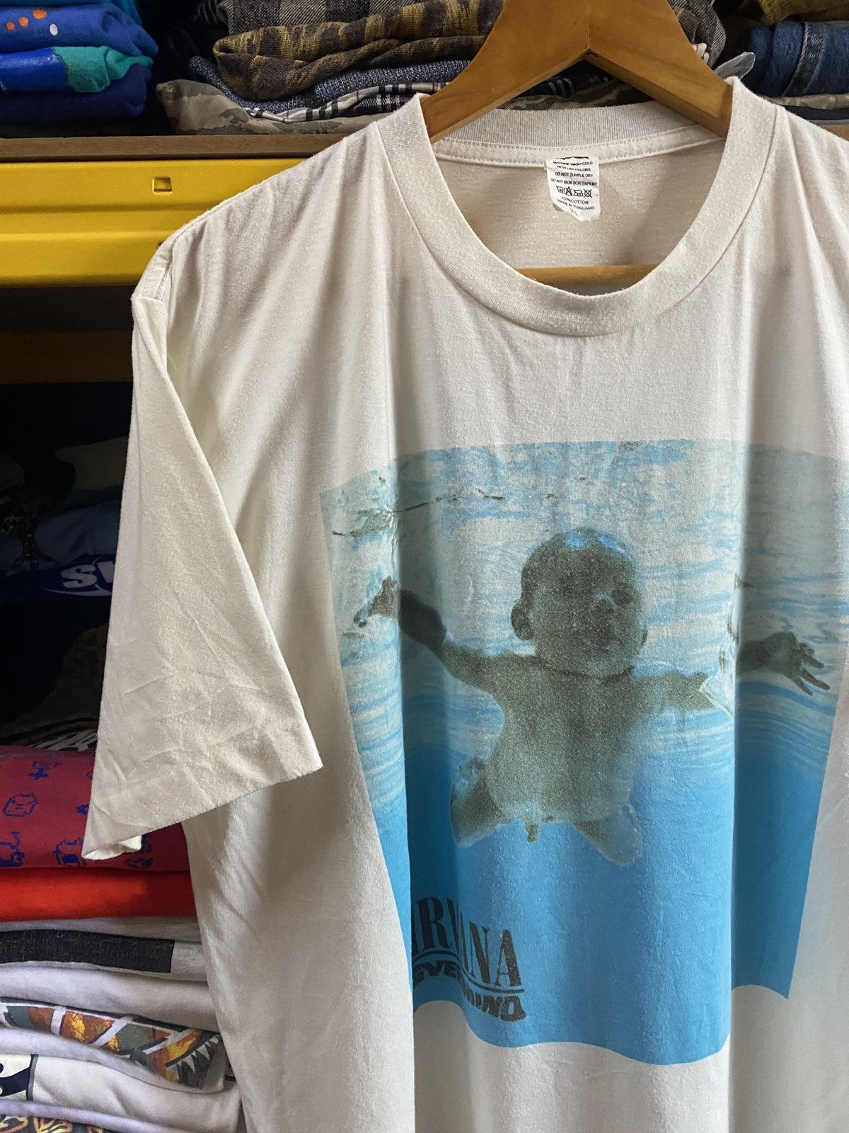 Band Tees × Nirvana × Vintage Vintage Distress NIRVANA “Nevermind” Masterpiece Grunge Tee Size US L / EU 52-54 / 3 - 4 Thumbnail