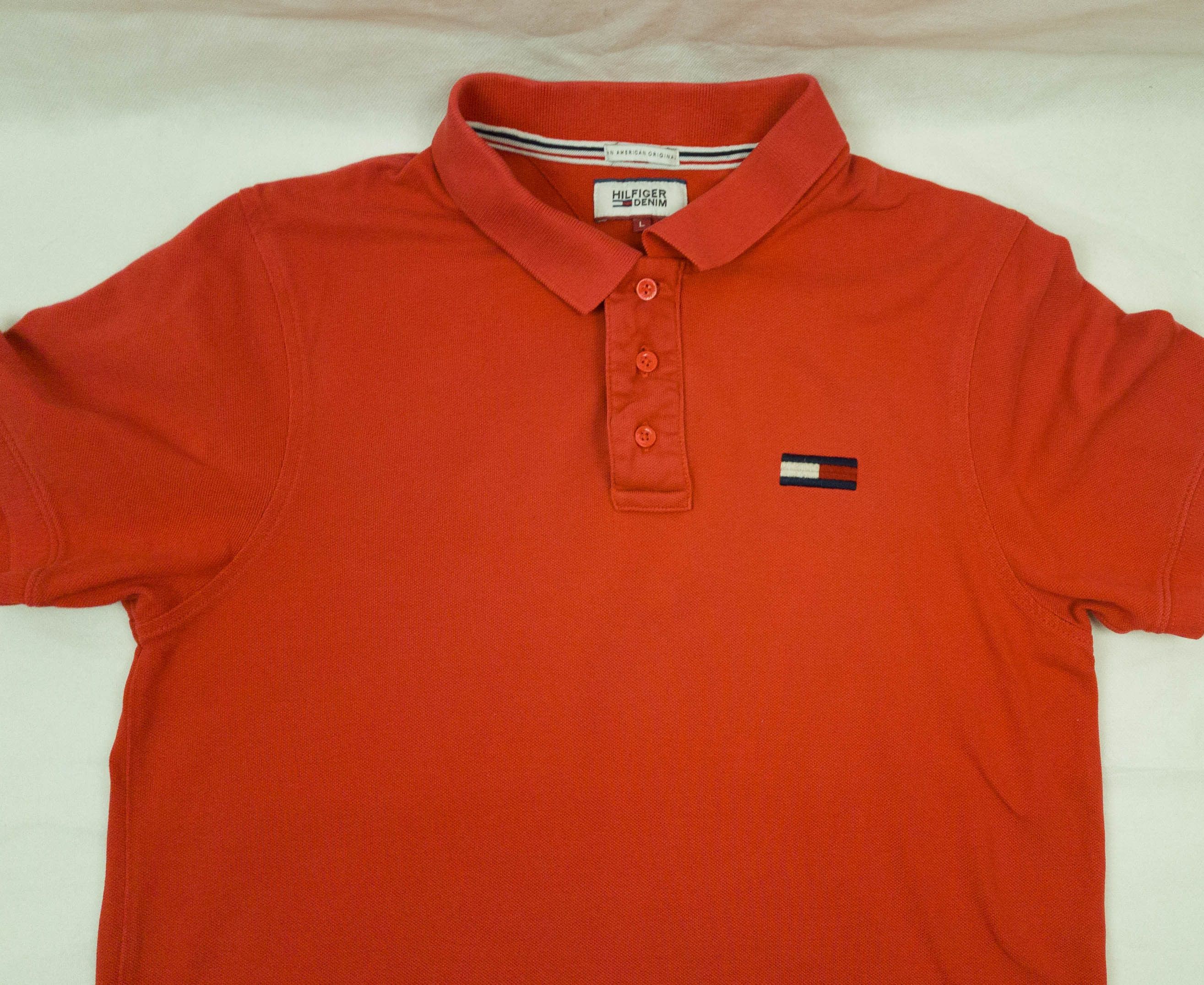 Tommy Hilfiger Hilfiger Denim mens polo top cotton size M ( LABEL L) gc Size US M / EU 48-50 / 2 - 4 Thumbnail