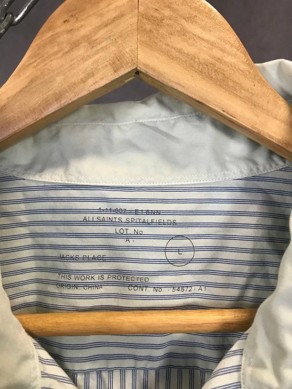 Allsaints Allsaints vintage designer striped shirt Size US L / EU 52-54 / 3 - 5 Thumbnail