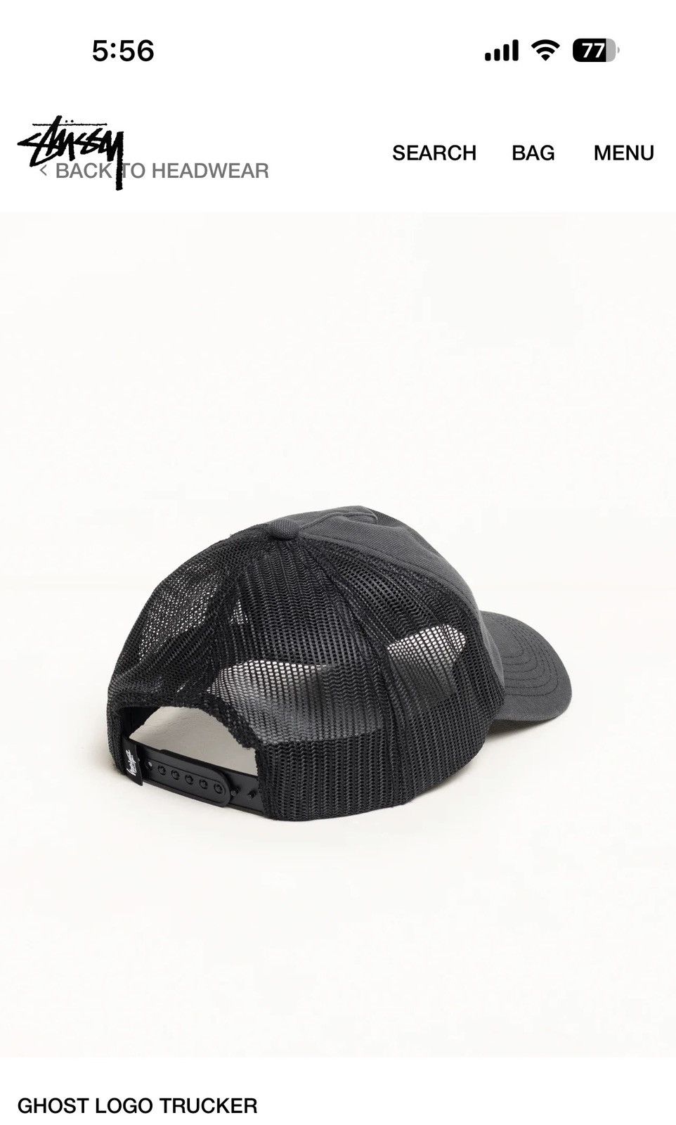 Stussy Stussy Ghost Logo Trucker SnapBack hat SS26 Black Size ONE SIZE - 6 Thumbnail