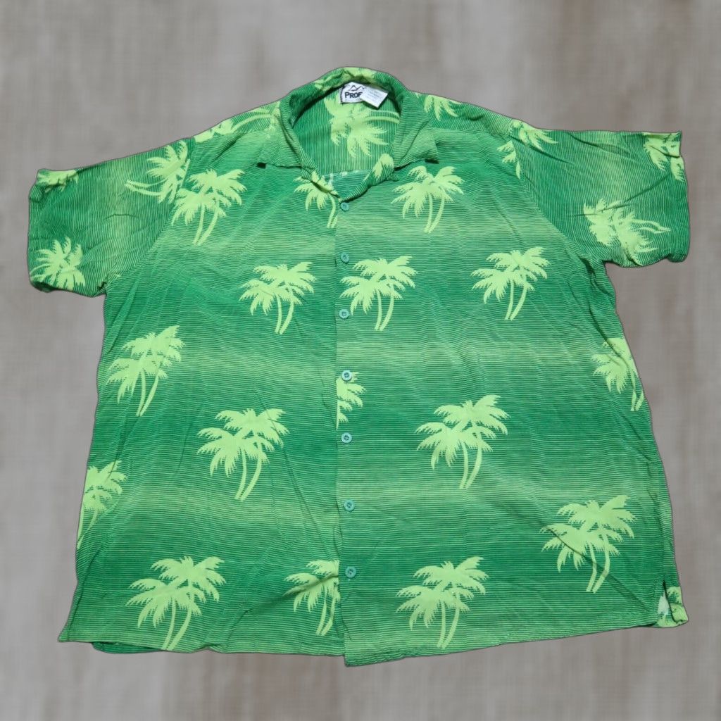 Vintage VINTAGE Profile Shirt Hawaiian Button-Up Men 2X Green Short Sleeve Button Down 80s 90s Aloha Beach Summer Comfort Casual Party/Cocktail Travel Womens? Size US XXL / EU 58 / 5 - 1 Thumbnail