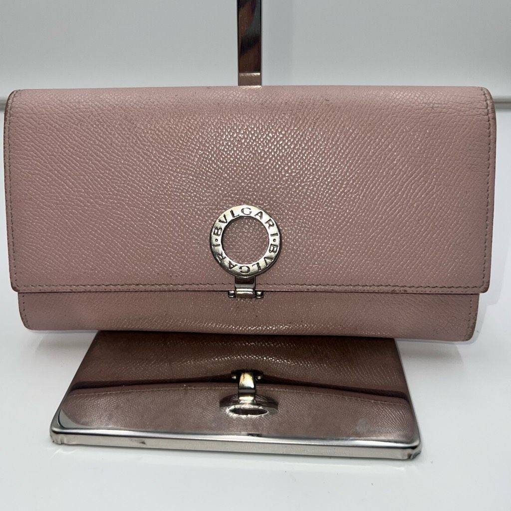 Bvlgari Bvlgari Clip Closure Long Blush Leather Wallet Size ONE SIZE - 2 Thumbnail