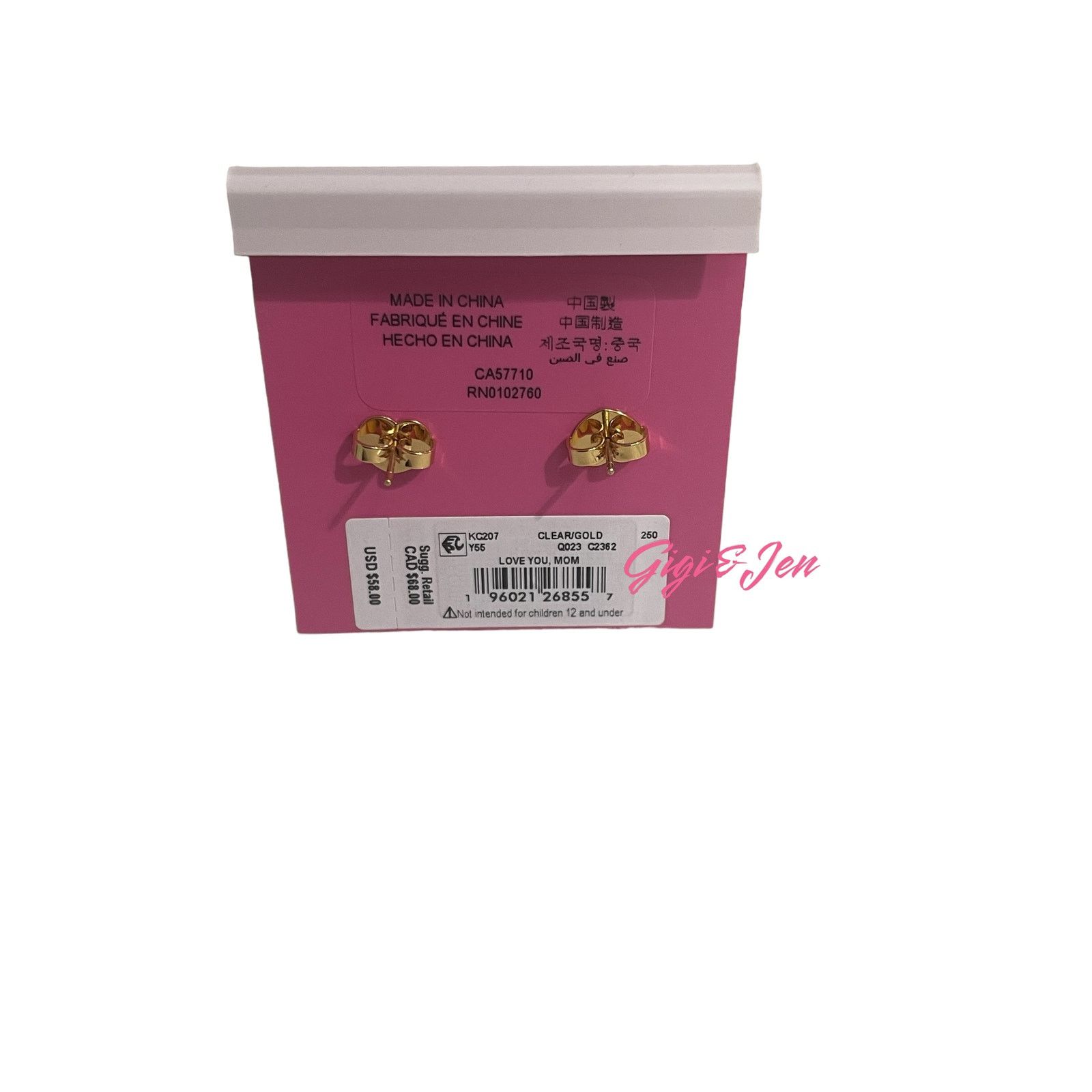 Kate Spade Kate spade Love You, Mom Pavé Asymmetrical Studs earring new Size ONE SIZE - 3 Thumbnail