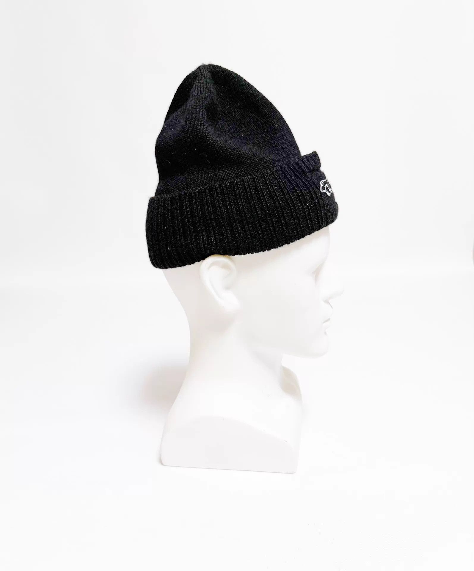 Yohji Yamamoto Yohji Yamamoto PH Wool 100% Black Beanie Car Embroidery Size ONE SIZE - 3 Thumbnail