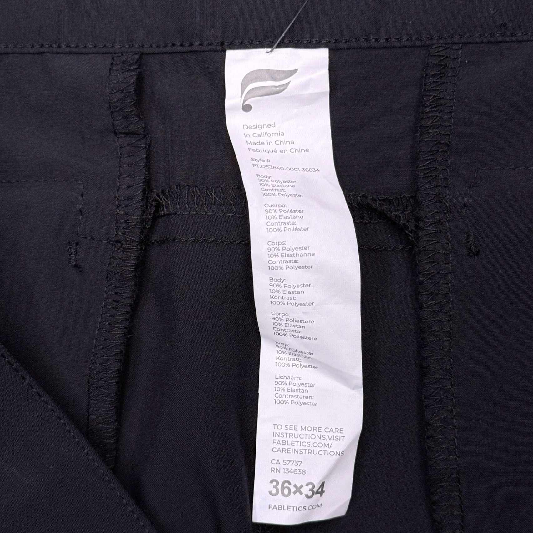 Fabletics Fabletics Mens Pants 36 Black Chino Flat Front Zip Pocket Tapered Classic Stretch 34 Inseam New Size US 36 / EU 52 - 6 Thumbnail