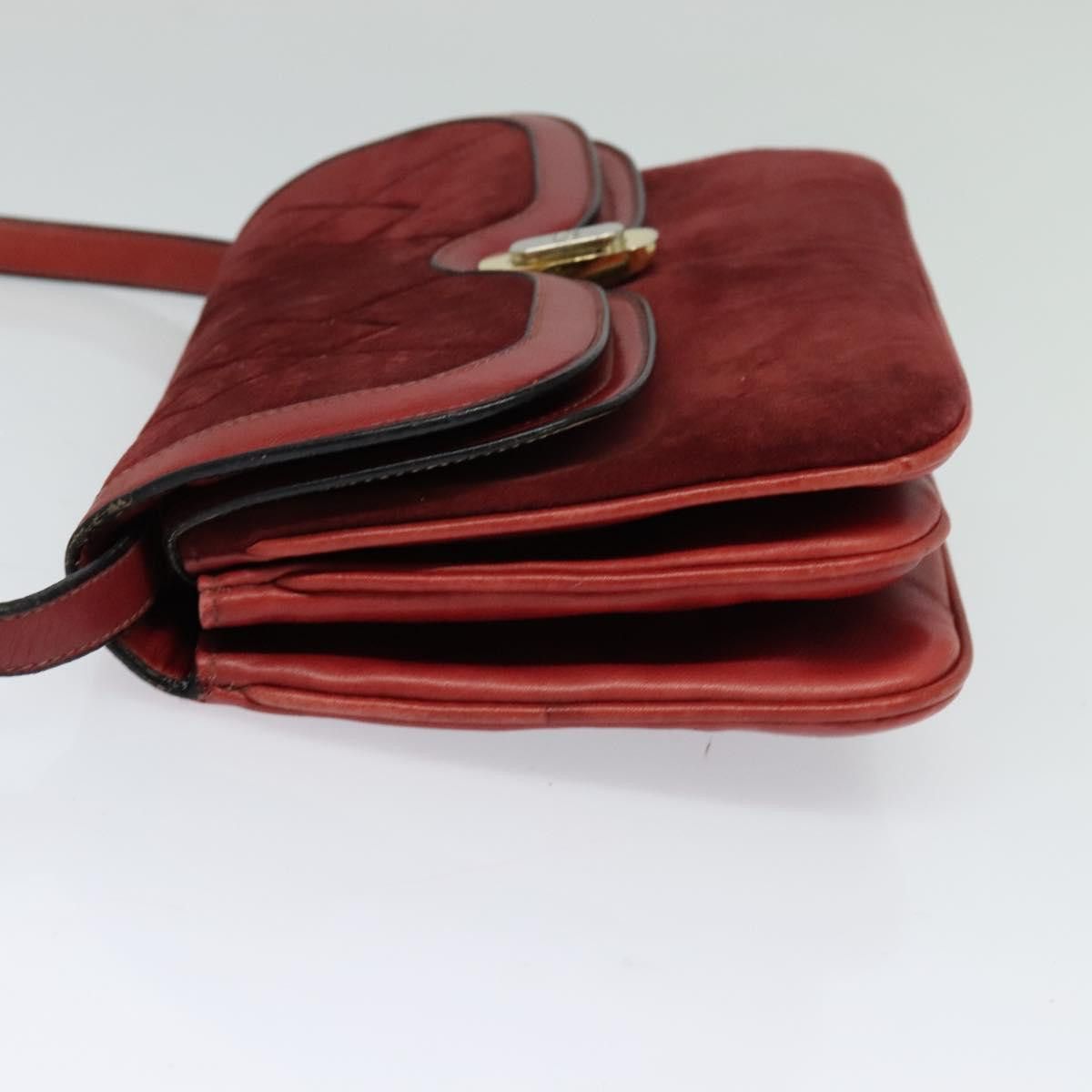 Gucci GUCCI Shoulder Bag Suede Vintage Red Gold Size ONE SIZE - 4 Thumbnail