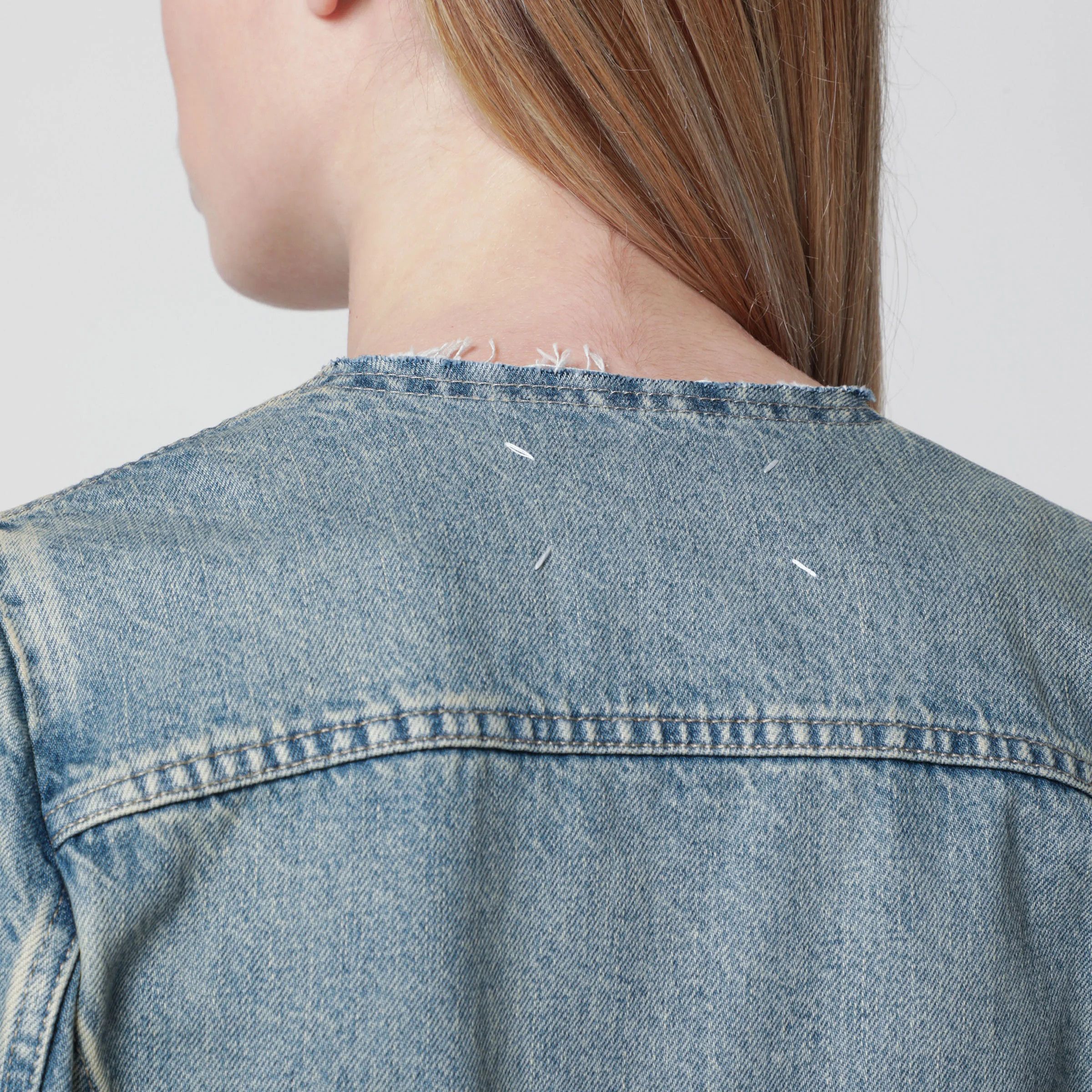 Maison Margiela o1d2blof0426 Cotton Denim Jacket in Light Blue Size M / US 6-8 / IT 42-44 - 4 Thumbnail