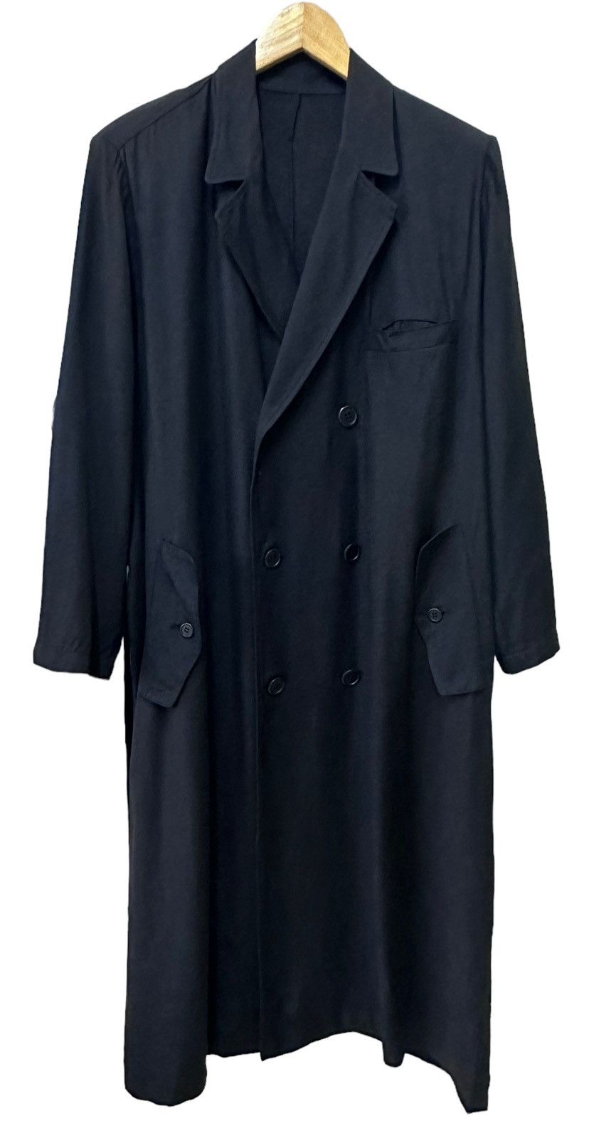 Issey Miyake 🇯🇵 90's Issey Miyake Double-Breaste Trench Coat Long Size US L / EU 52-54 / 3 - 4 Thumbnail