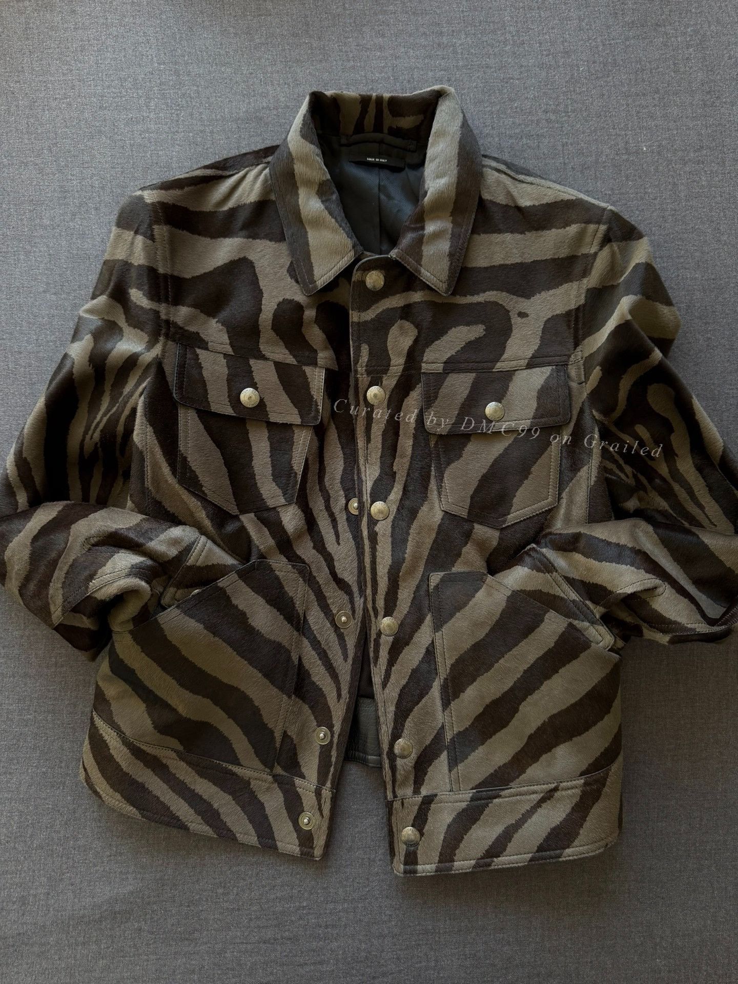 Tom Ford Tom Ford 2018SS Mohair Zebra Leather Jacket Size US S / EU 44-46 / 1 - 1 Thumbnail