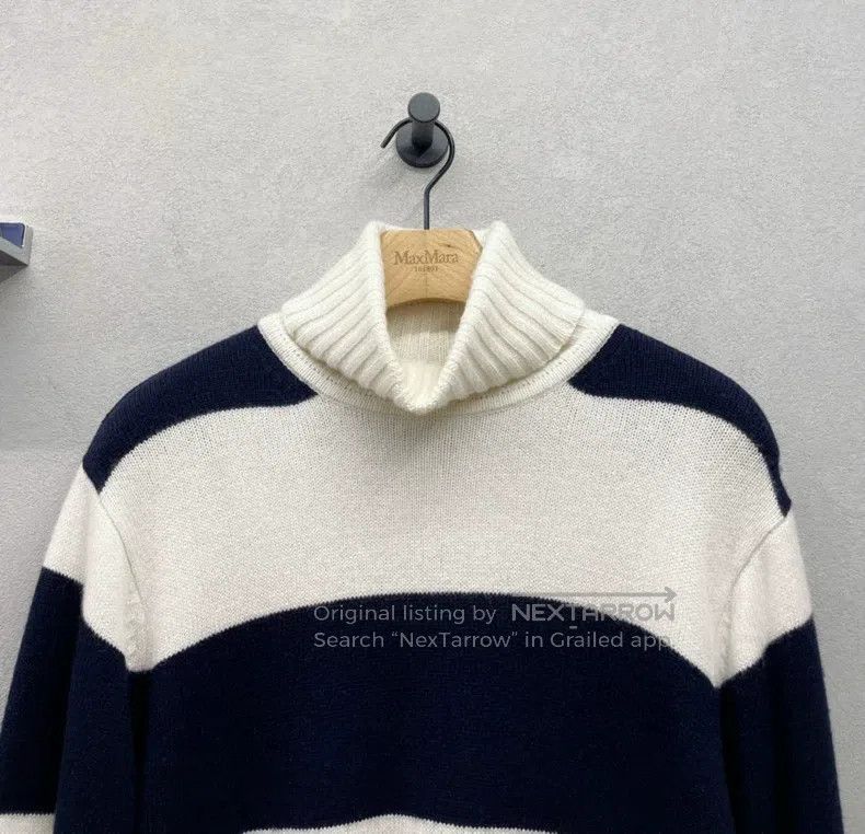 Max Mara Max Mara Navy Striped Knit Dress Size M / US 6-8 / IT 42-44 - 4 Thumbnail