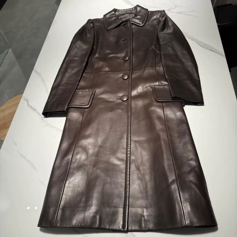Prada Prada Brown Women's Trench Coat Size M / US 6-8 / IT 42-44 - 1 Thumbnail