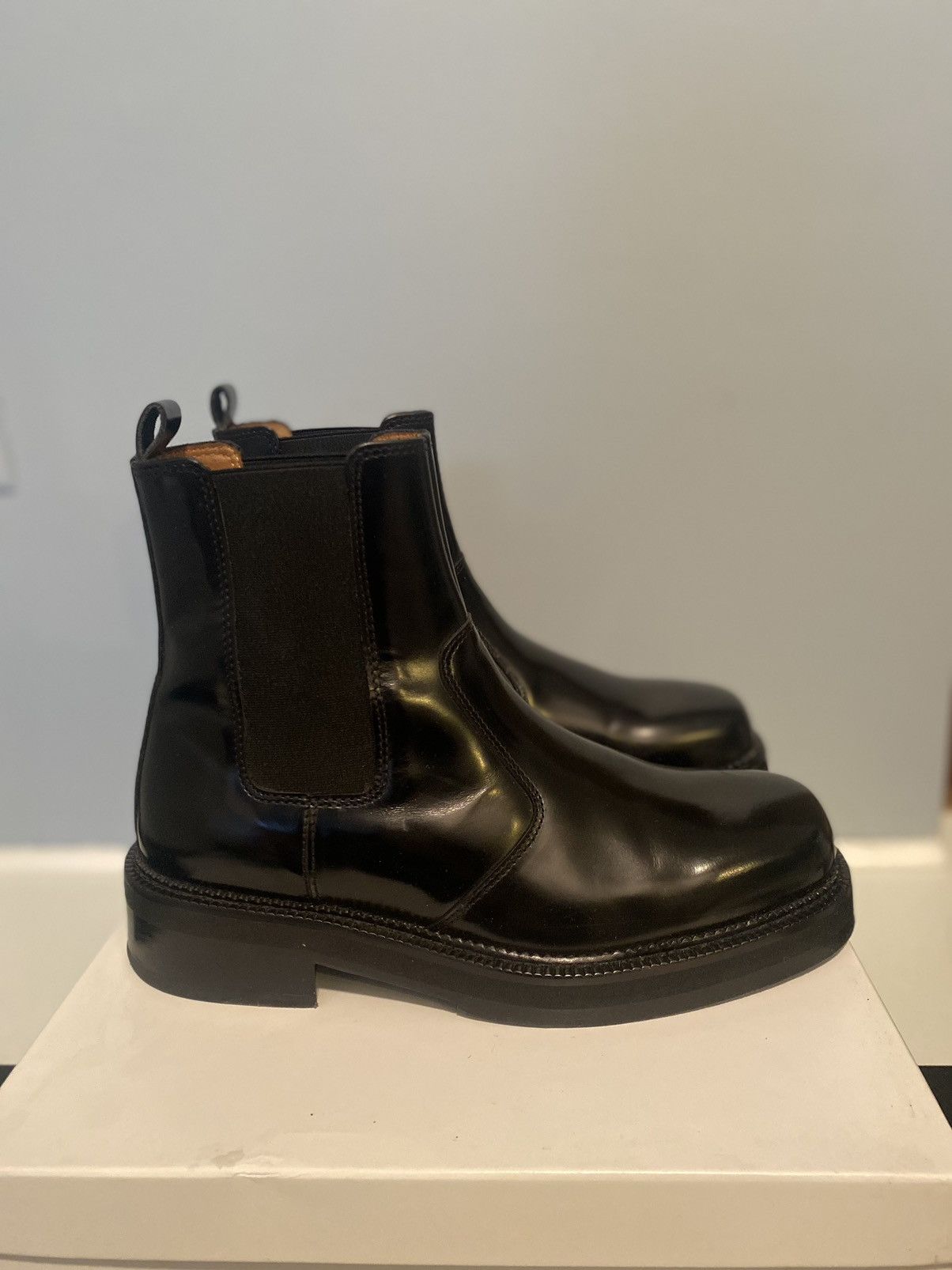 AMI AMI Black Patent Leather Boots | Grailed