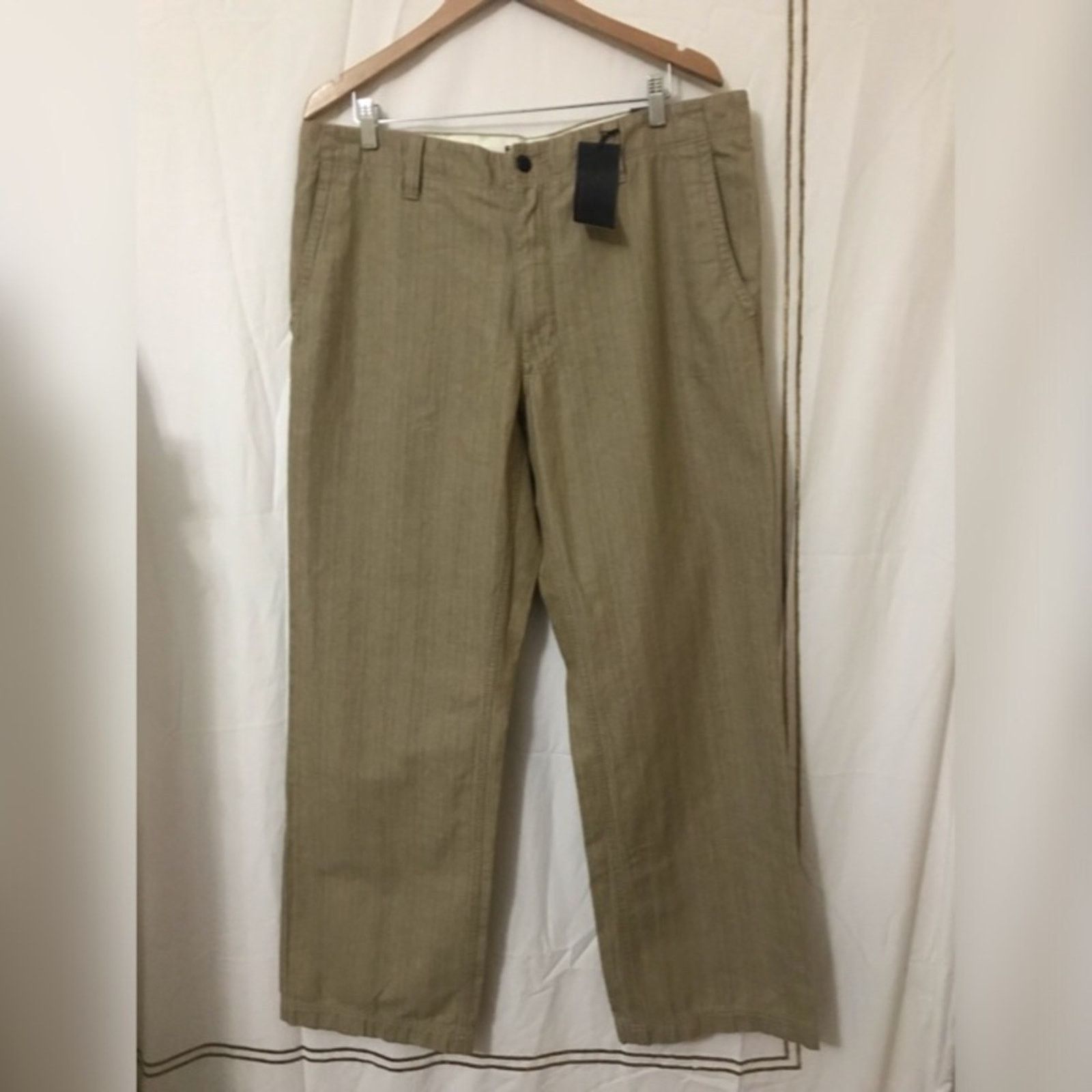 Express Express Producer Chino Khaki Boot Leg Dress Pants Size US 38 / EU 54 - 1 Thumbnail