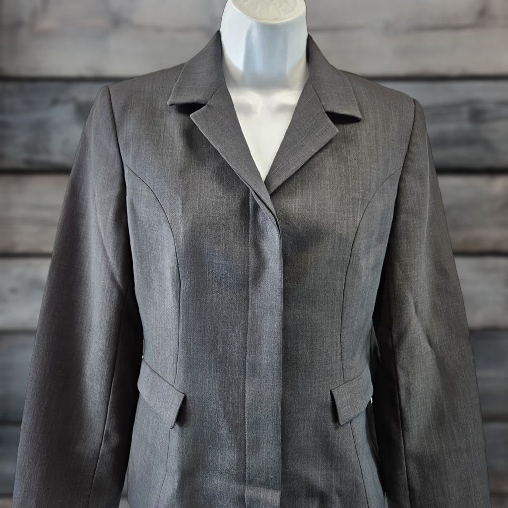 Zara Zara Blazer Shirt Womens Size 4 Charcoal Gray Hidden Buttons Business Regular Length Polyester Jacket Blazer Womens Size S / US 4 / IT 40 - 1 Thumbnail