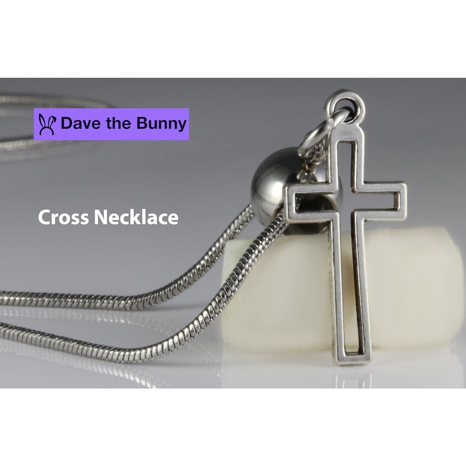 & Other Stories Cross Necklace - Christian Religious Stainless Steel Chain Size ONE SIZE - 4 Thumbnail