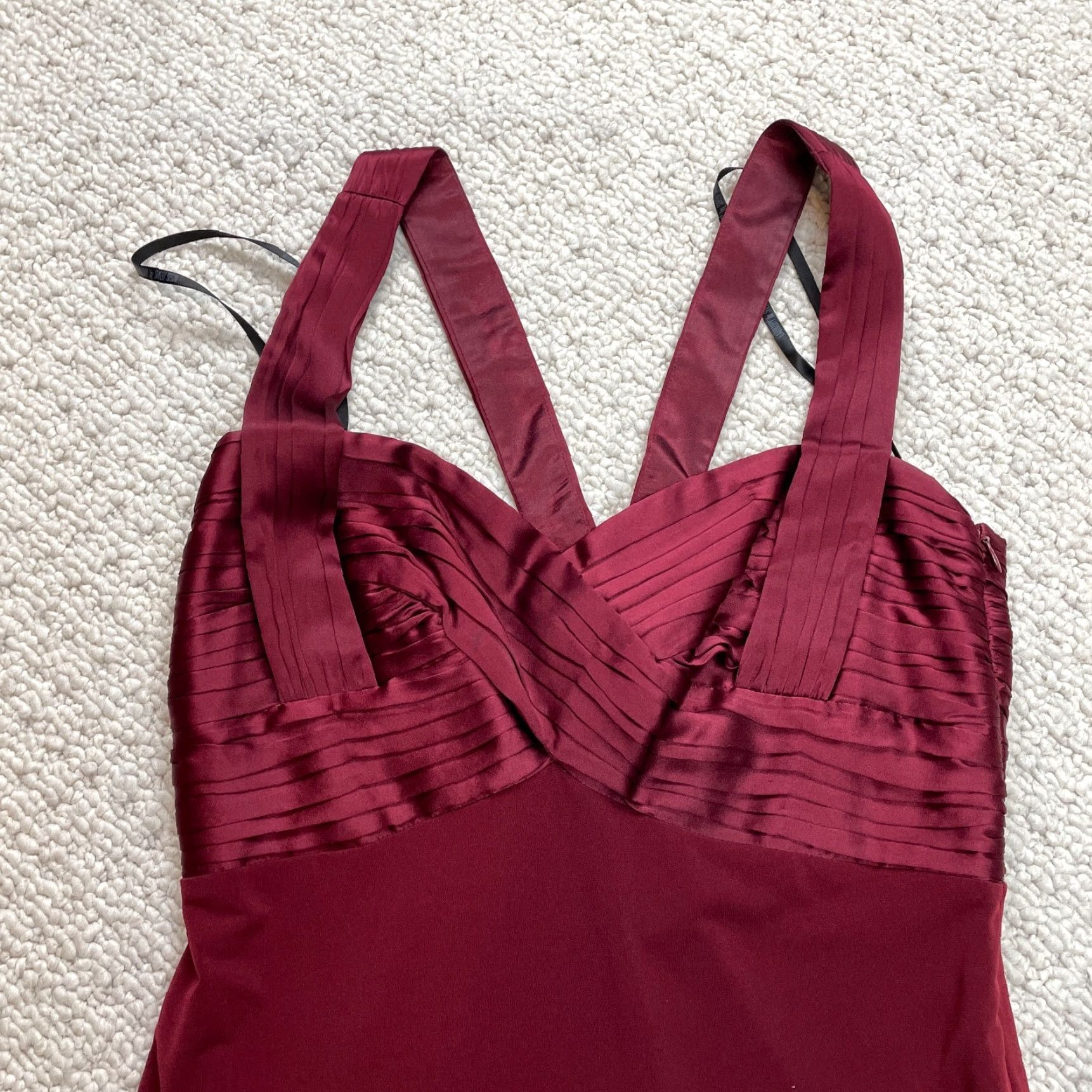 Laundry by Shelli Segal Laundry by Shelli Segal Dress Gown Womens 6 Red Sleeveless Midi Silk Insert Size M / US 6-8 / IT 42-44 - 2 Thumbnail